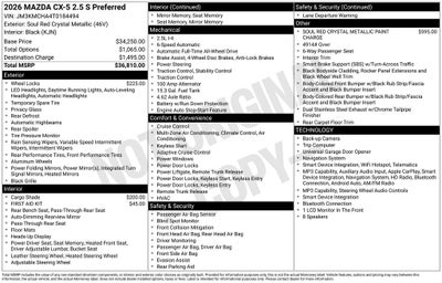 2026 Mazda Mazda CX-5 2.5 S Preferred AWD