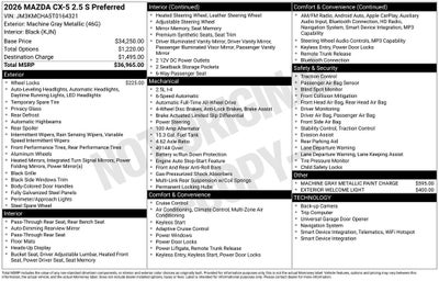 2026 Mazda Mazda CX-5 2.5 S Preferred AWD