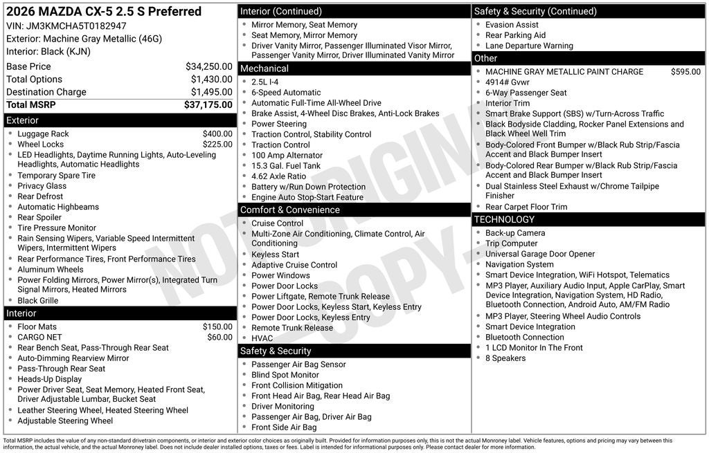 2026 Mazda Mazda CX-5 2.5 S Preferred AWD