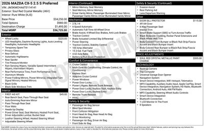 2026 Mazda Mazda CX-5 2.5 S Preferred AWD