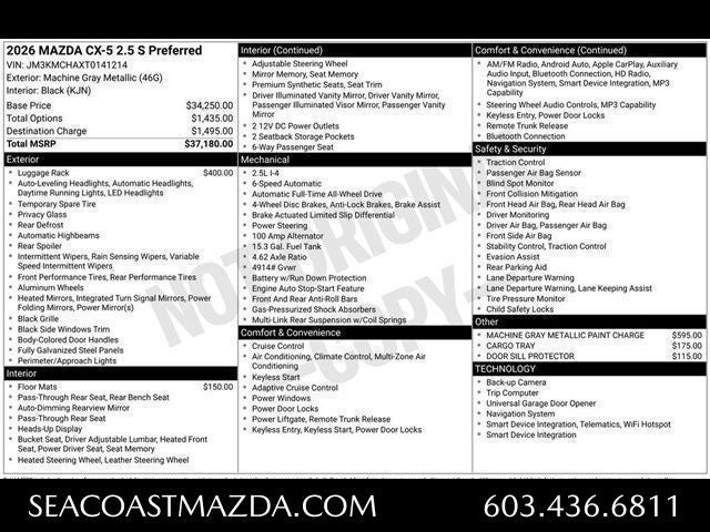 2026 Mazda Mazda CX-5 2.5 S Preferred AWD