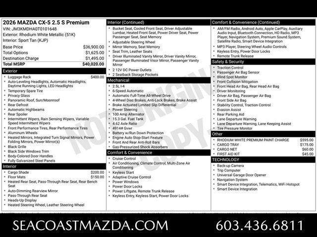 2026 Mazda Mazda CX-5 2.5 S Premium AWD