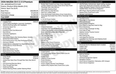 2026 Mazda Mazda CX-5 2.5 S Premium AWD
