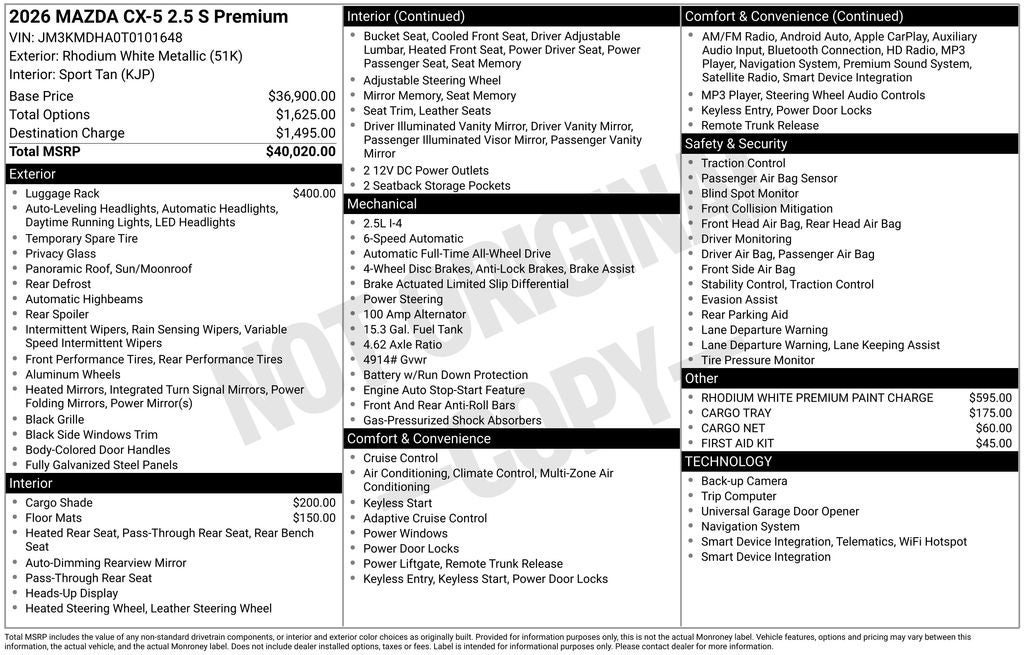 2026 Mazda Mazda CX-5 2.5 S Premium AWD