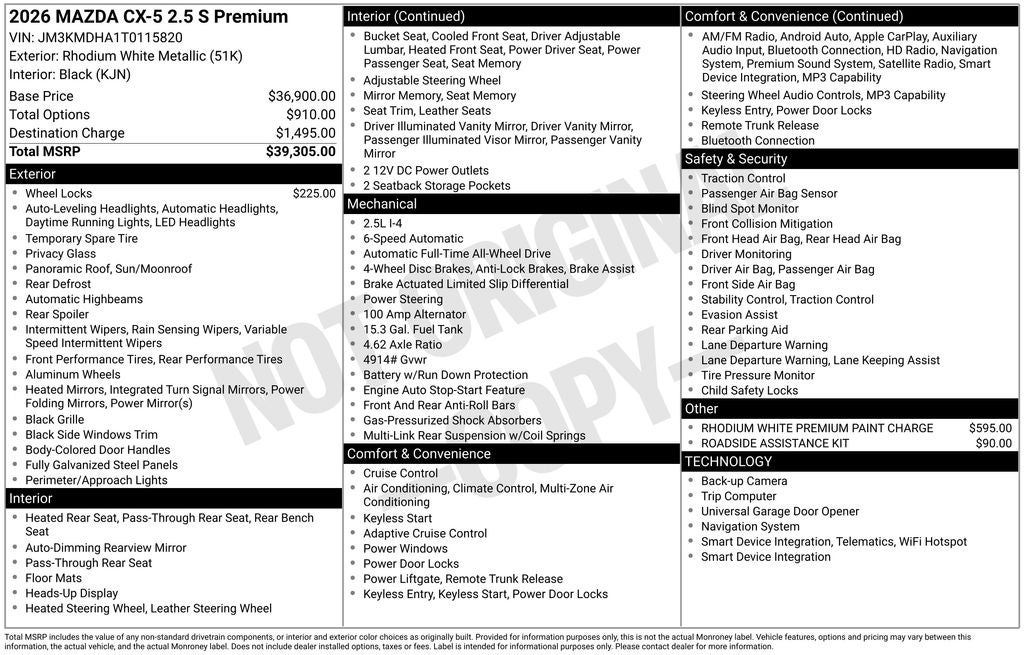 2026 Mazda Mazda CX-5 2.5 S Premium AWD