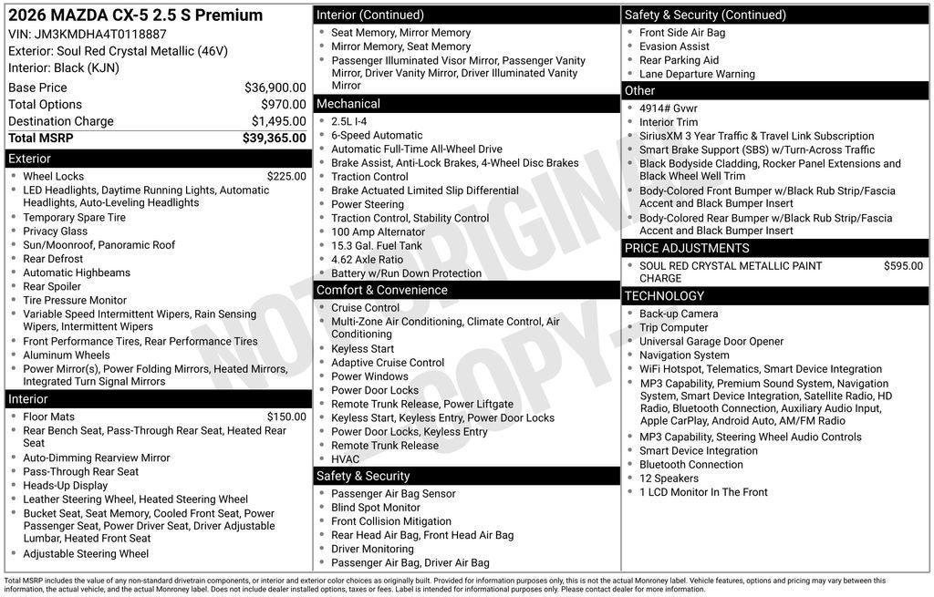 2026 Mazda Mazda CX-5 2.5 S Premium AWD