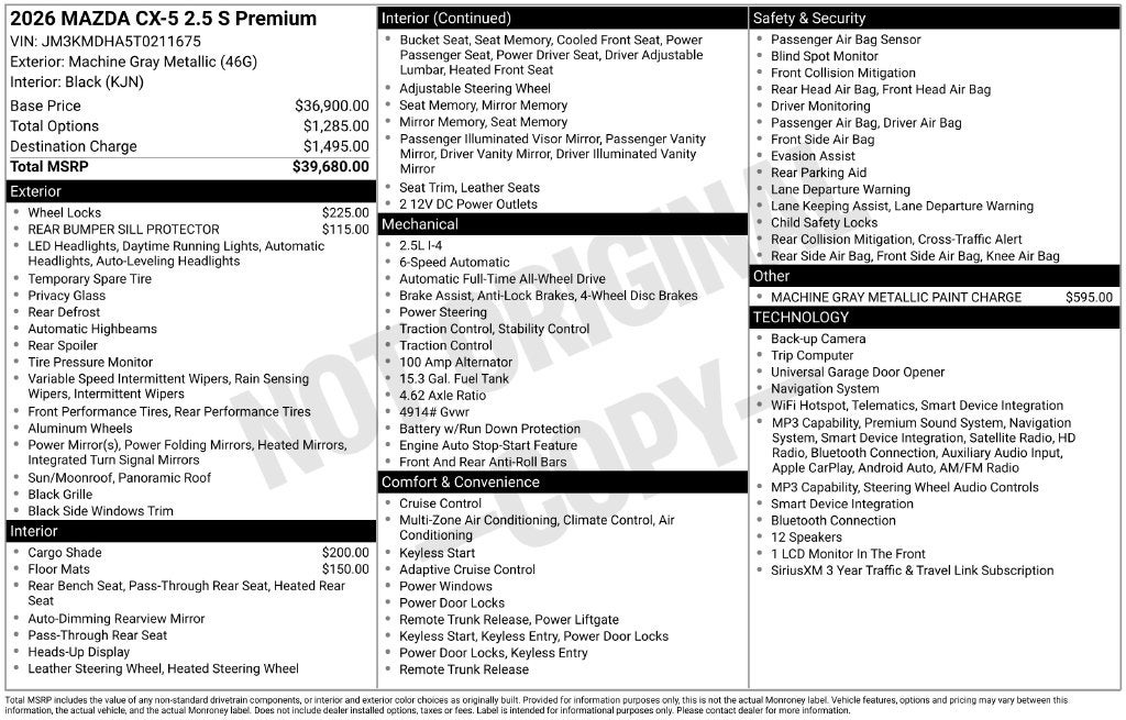 2026 Mazda Mazda CX-5 2.5 S Premium AWD