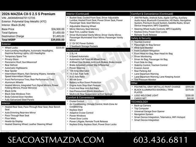 2026 Mazda Mazda CX-5 2.5 S Premium AWD