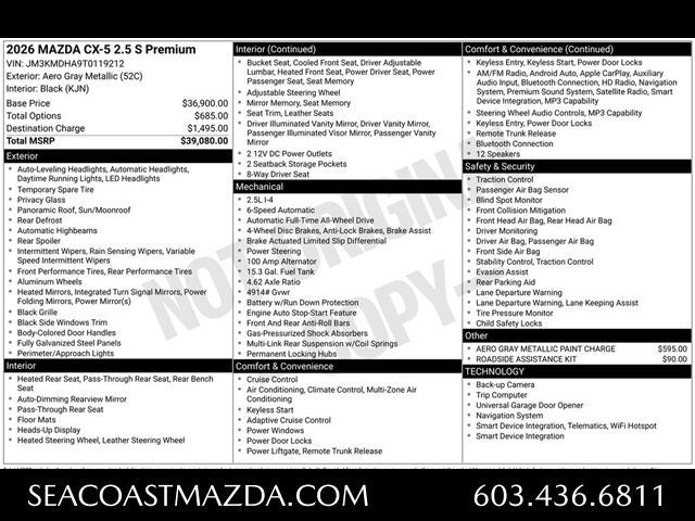 2026 Mazda Mazda CX-5 2.5 S Premium AWD