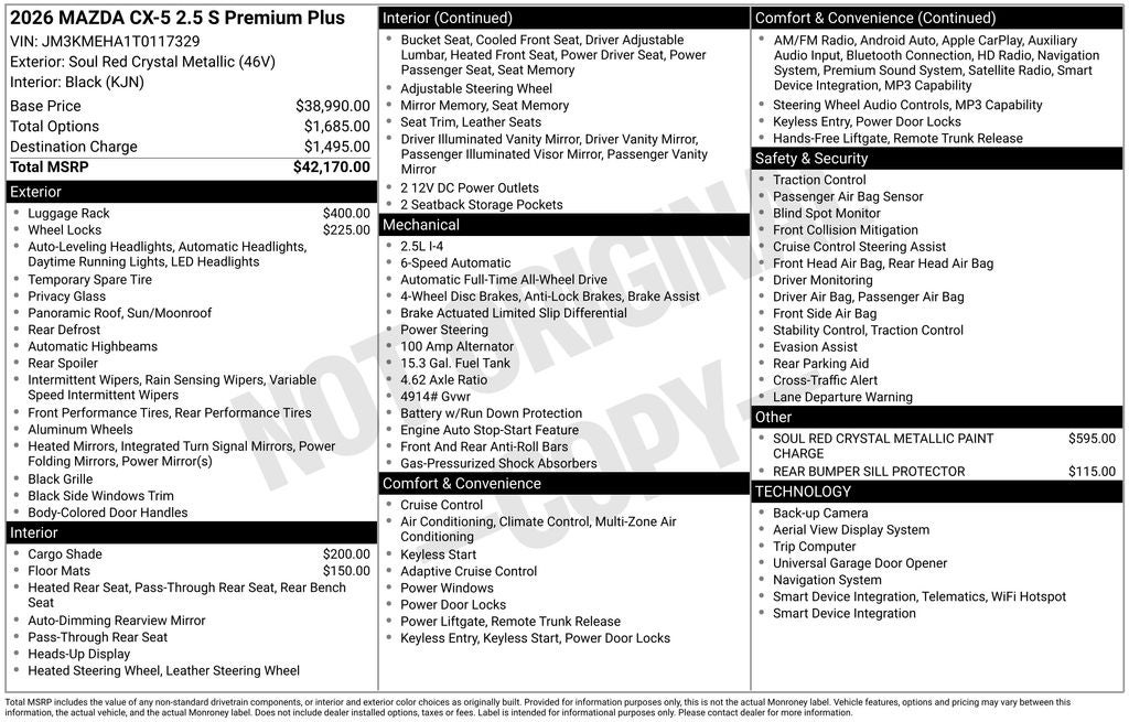 2026 Mazda Mazda CX-5 2.5 S Premium Plus AWD