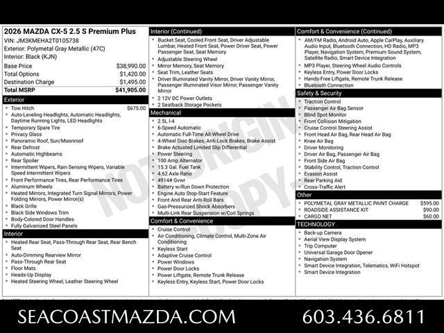 2026 Mazda Mazda CX-5 2.5 S Premium Plus AWD