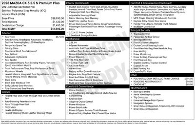 2026 Mazda Mazda CX-5 2.5 S Premium Plus AWD