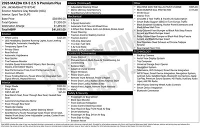 2026 Mazda Mazda CX-5 2.5 S Premium Plus AWD