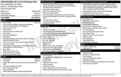 2026 Mazda Mazda CX-5 2.5 S Premium Plus AWD