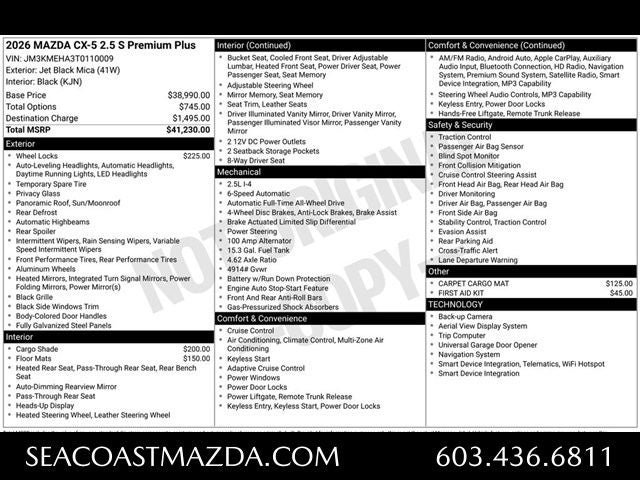 2026 Mazda Mazda CX-5 2.5 S Premium Plus AWD