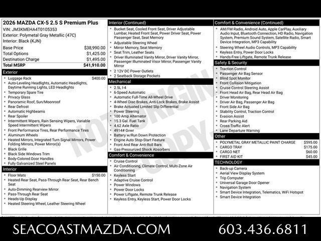 2026 Mazda Mazda CX-5 2.5 S Premium Plus AWD