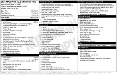 2026 Mazda Mazda CX-5 2.5 S Premium Plus AWD