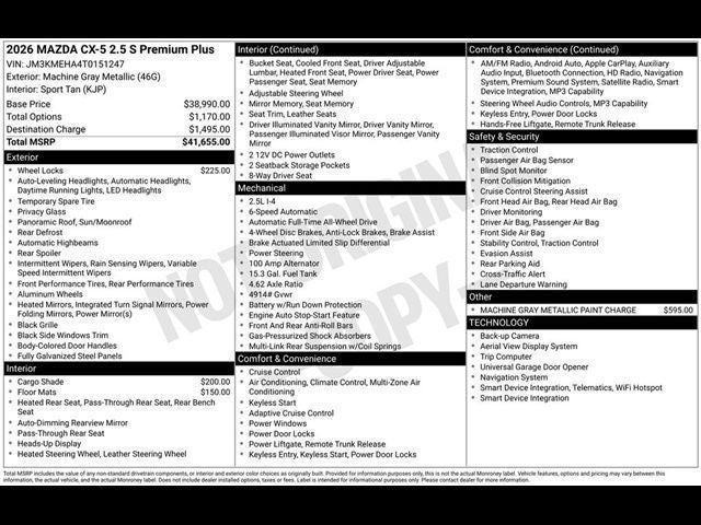 2026 Mazda Mazda CX-5 2.5 S Premium Plus AWD