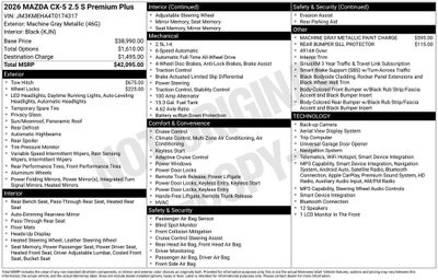 2026 Mazda Mazda CX-5 2.5 S Premium Plus AWD