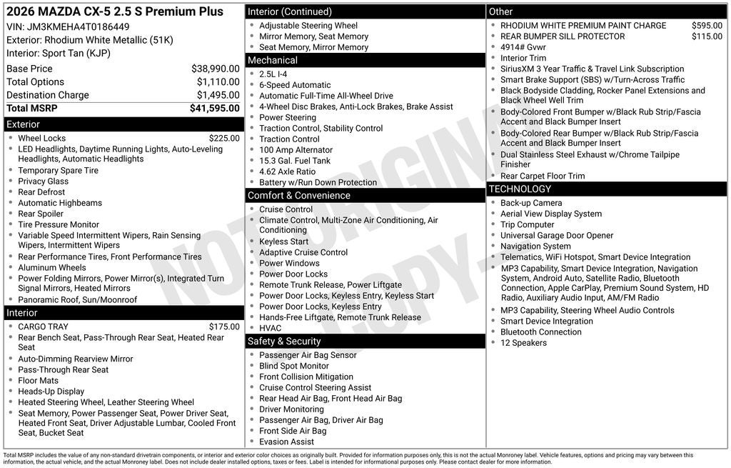 2026 Mazda Mazda CX-5 2.5 S Premium Plus AWD