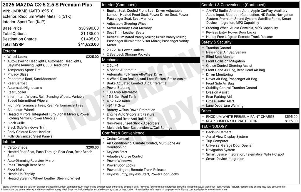 2026 Mazda Mazda CX-5 2.5 S Premium Plus AWD