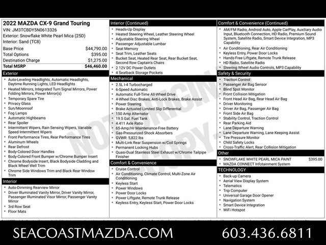 2022 Mazda Mazda CX-9 Grand Touring