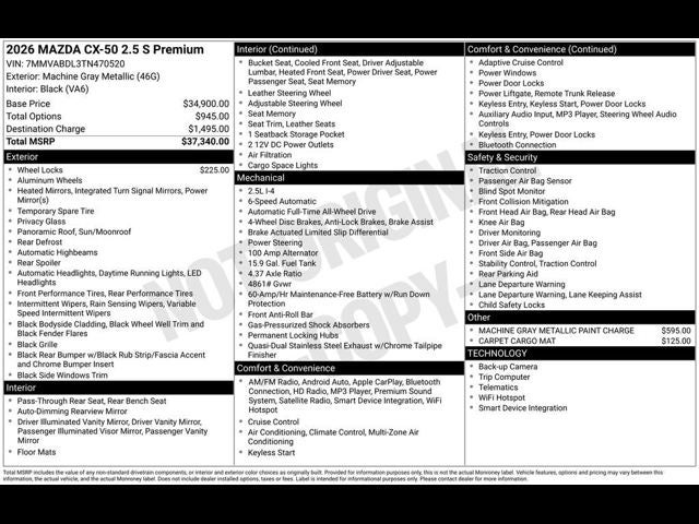 2026 Mazda Mazda CX-50 2.5 S Premium AWD