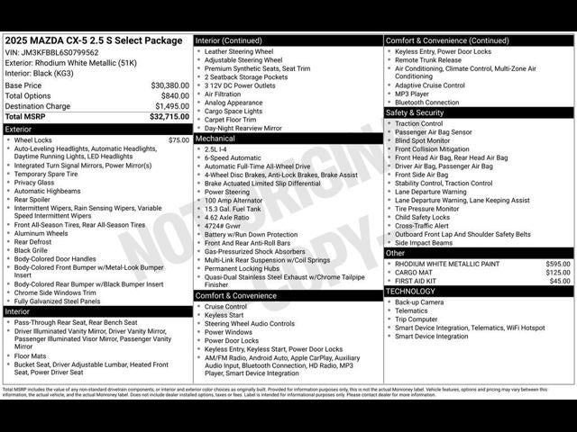 2025 Mazda Mazda CX-5 2.5 S Select AWD