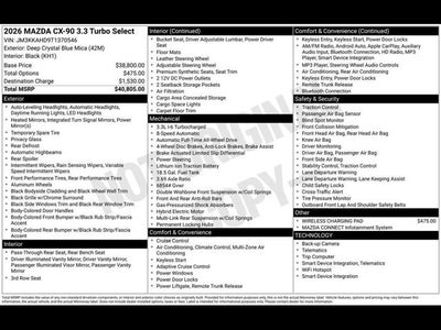 2026 Mazda Mazda CX-90 3.3 Turbo Select AWD