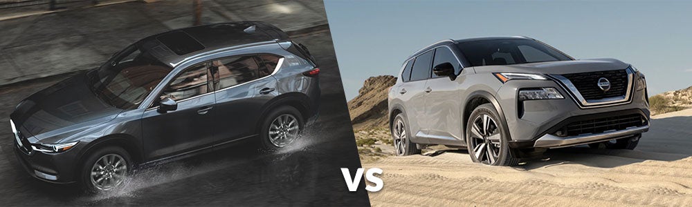 Comparison of 2021 Mazda CX-5 vs. Nissan Rogue.