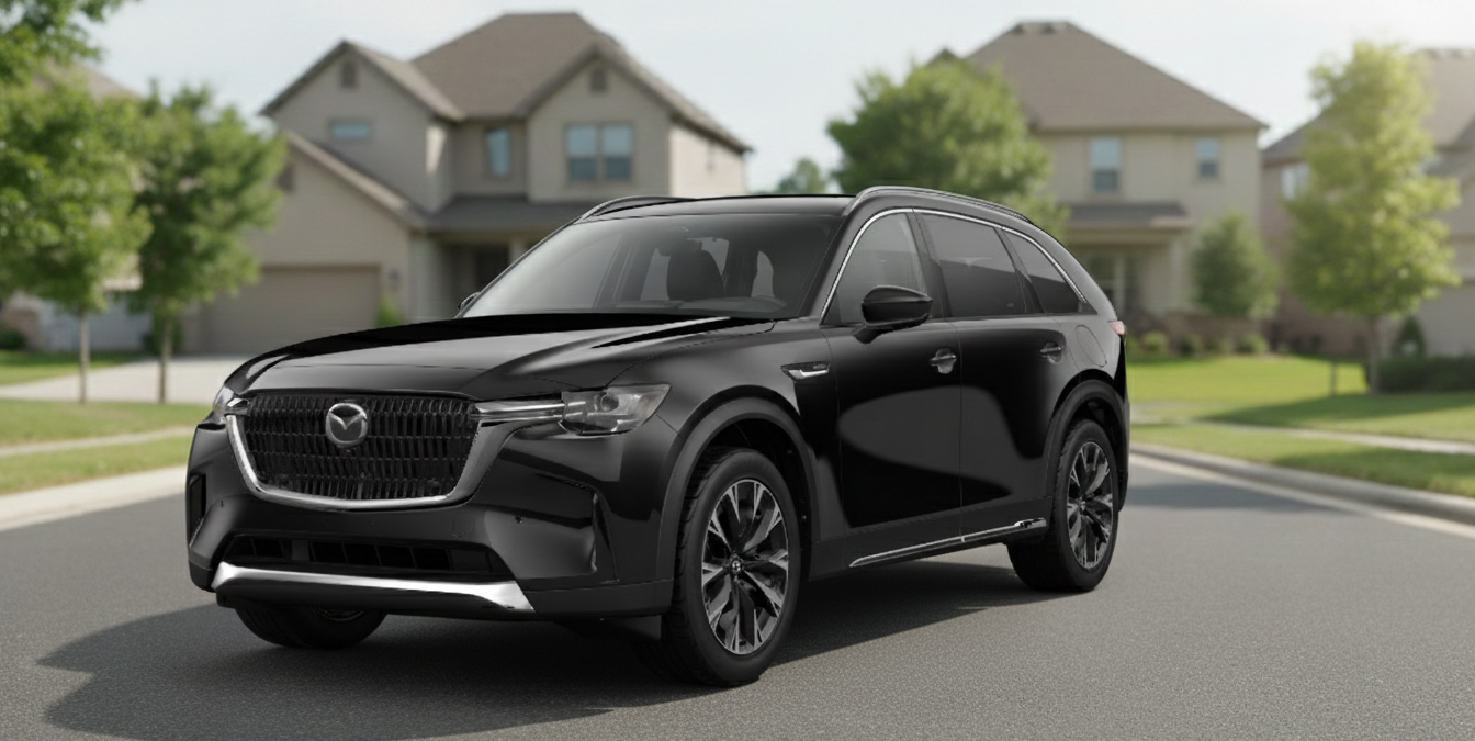 The 2026 Mazda CX-90 in a residential setting