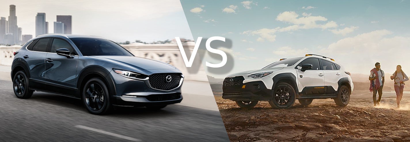 The 2024 Mazda CX-30 Carbon Edition vs. the 2024 Subaru Crosstrek Wilderness