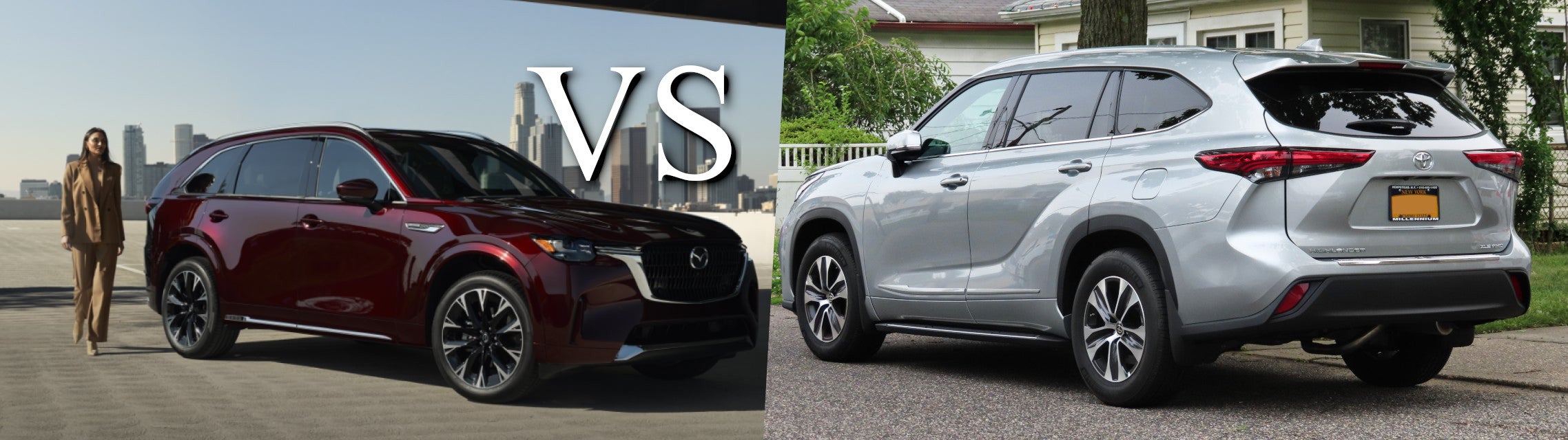 The Mazda CX-90 compared to the Toyota Highlander