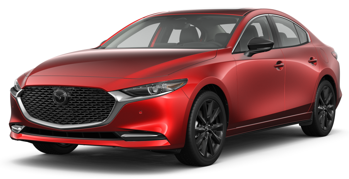 The Mazda3 with red exterior