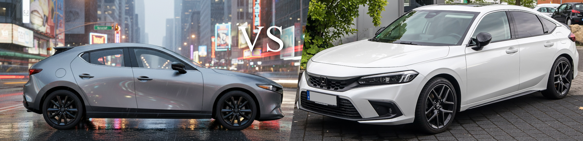 The 2026 Mazda Mazda3 hatchback compared to the Honda Civic