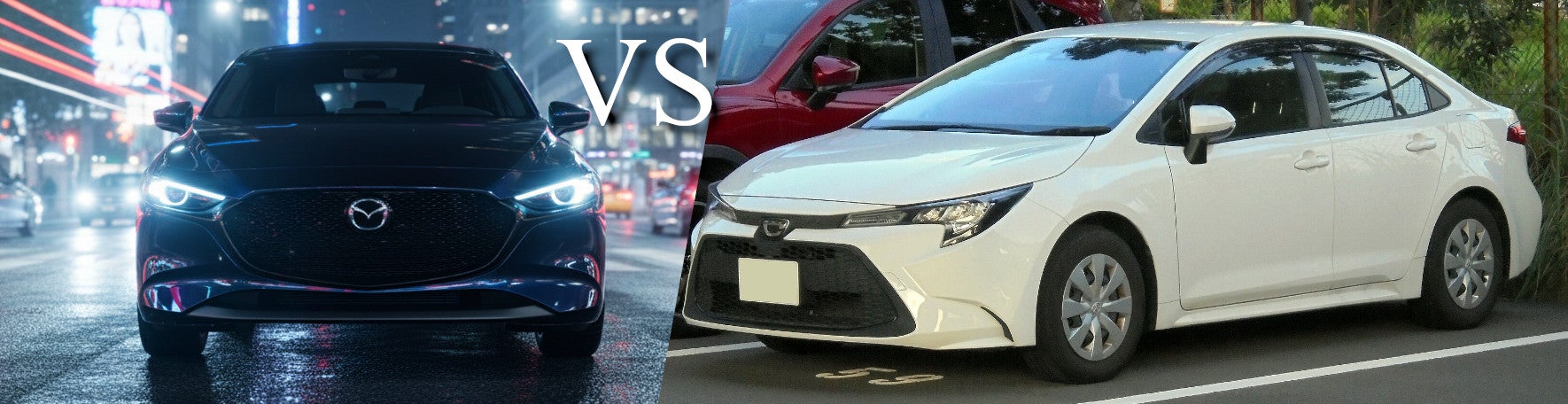 The Mazda Mazda3 hatchback compared to the Toyota Corolla