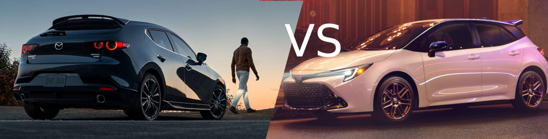 The 2024 Mazda 3 compared to the 2024 Toyota Corolla Hatchback
